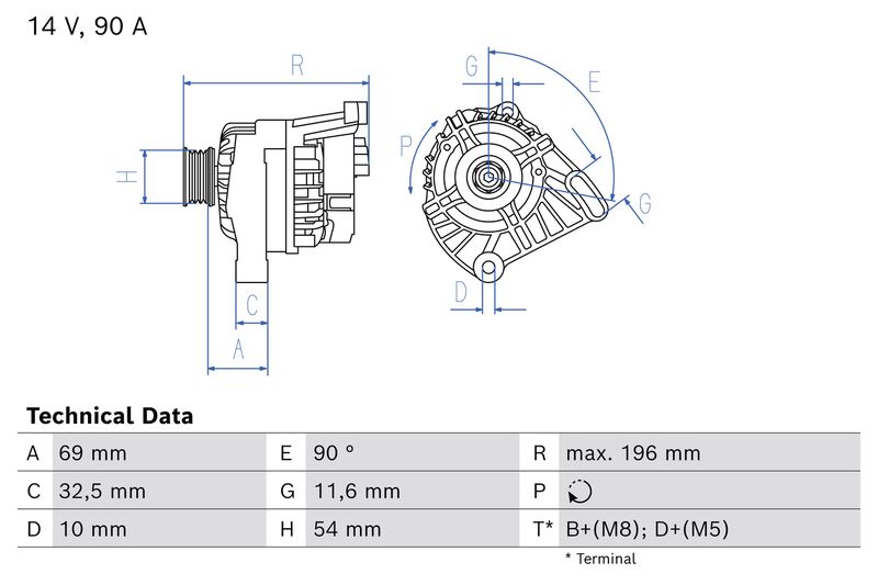 BOSCH 0 986 086 870 Alternator