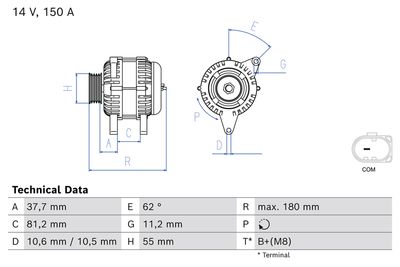 Alternator BOSCH 0 986 087 230