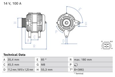 Alternator BOSCH 0 986 087 240
