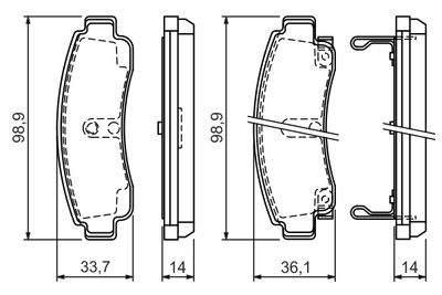 Brake Pad Set, disc brake BOSCH 0 986 424 299