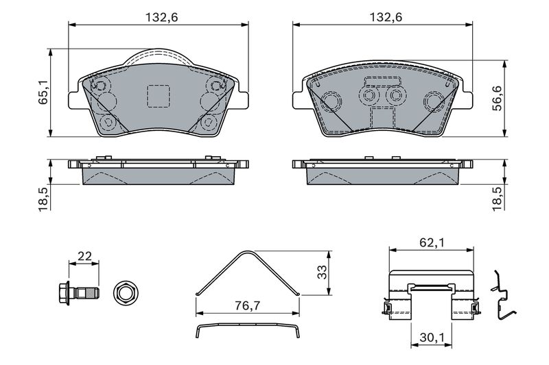 BOSCH 0 986 460 141 Brake Pad Set, disc brake