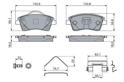 Brake Pad Set, disc brake BOSCH 0 986 460 141