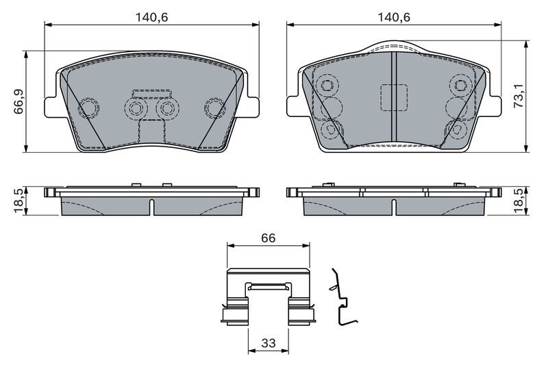 BOSCH 0 986 460 144 Brake Pad Set, disc brake