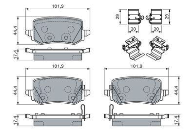 Brake Pad Set, disc brake BOSCH 0 986 460 161