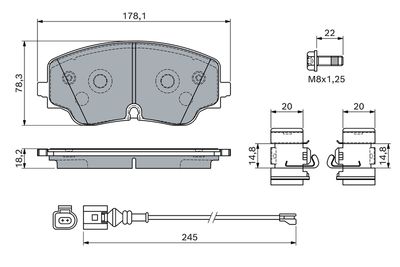Brake Pad Set, disc brake BOSCH 0 986 460 162