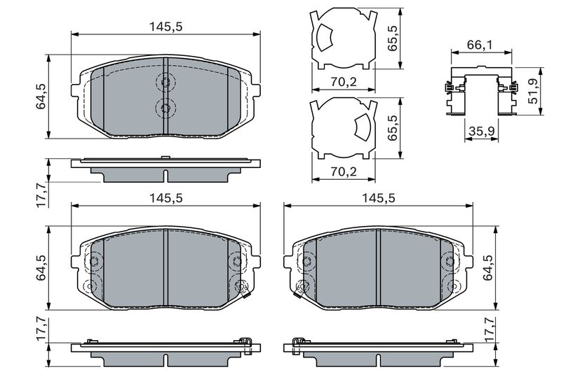 BOSCH 0 986 460 164 Brake Pad Set, disc brake