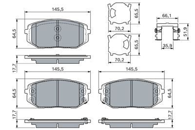 Brake Pad Set, disc brake BOSCH 0 986 460 164
