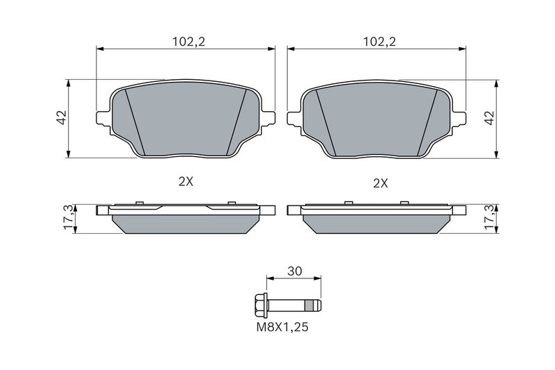 BOSCH 0 986 460 286 Brake Pad Set, disc brake