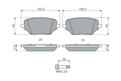 Brake Pad Set, disc brake BOSCH 0 986 460 286
