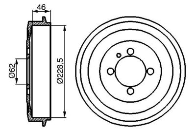 Brake Drum BOSCH 0 986 477 039