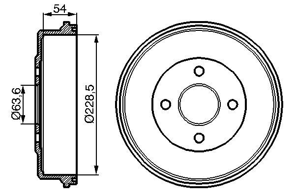 BOSCH 0 986 477 051 Brake Drum