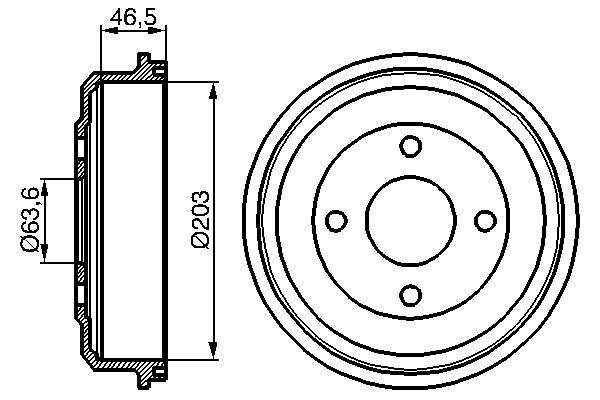 BOSCH 0 986 477 054 Brake Drum