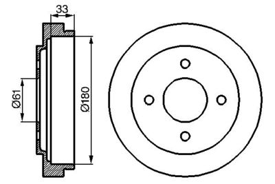 Brake Drum BOSCH 0 986 477 069