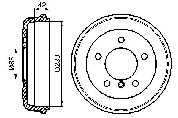 BOSCH 0 986 477 101 Brake Drum