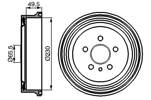 BOSCH 0 986 477 104 Brake Drum