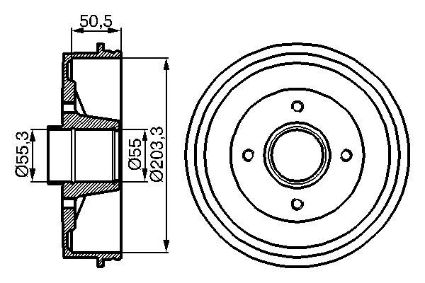 BOSCH 0 986 477 108 Brake Drum