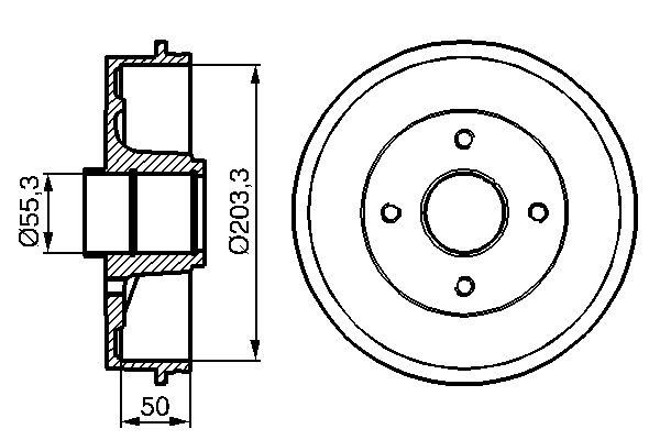 BOSCH 0 986 477 121 Brake Drum