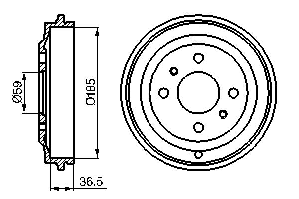BOSCH 0 986 477 125 Brake Drum