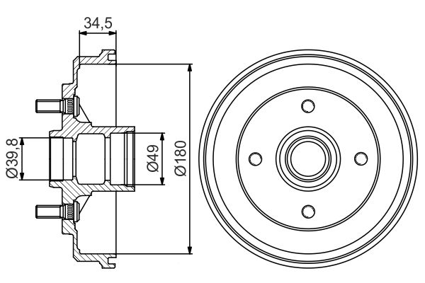 BOSCH 0 986 477 159 Brake Drum