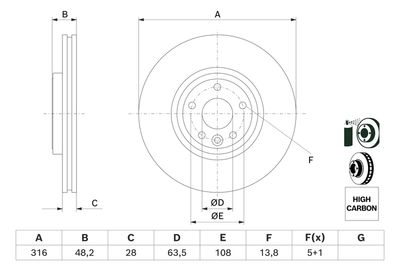 Brake Disc BOSCH 0 986 479 E62
