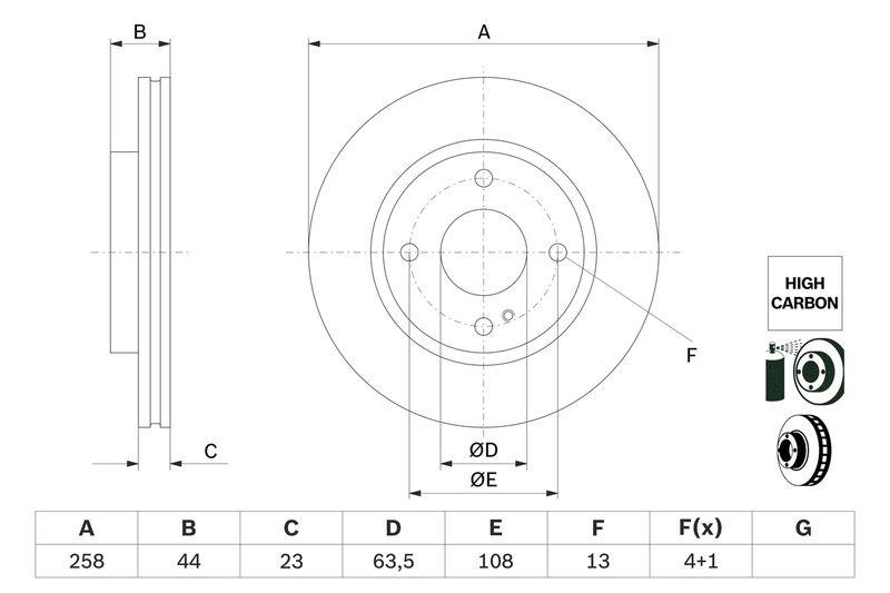 BOSCH 0 986 479 E80 Brake Disc