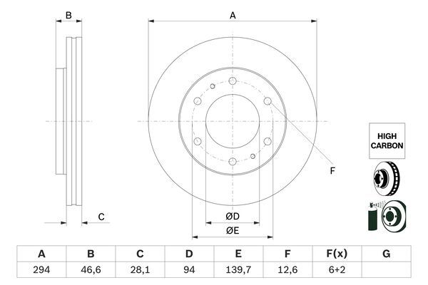 BOSCH 0 986 479 E93 Brake Disc