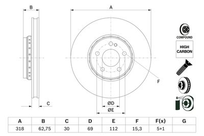 Brake Disc BOSCH 0 986 479 G34