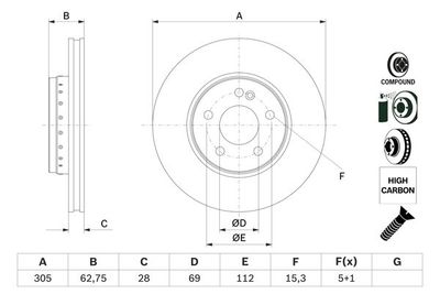 Brake Disc BOSCH 0 986 479 G41