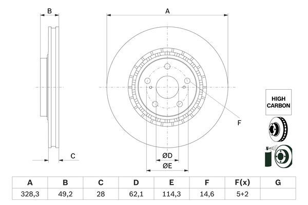 BOSCH 0 986 479 G63 Brake Disc