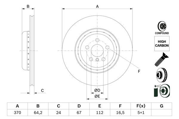 BOSCH 0 986 479 G99 Brake Disc