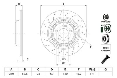 Brake Disc BOSCH 0 986 479 H40