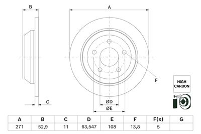 Brake Disc BOSCH 0 986 479 H55