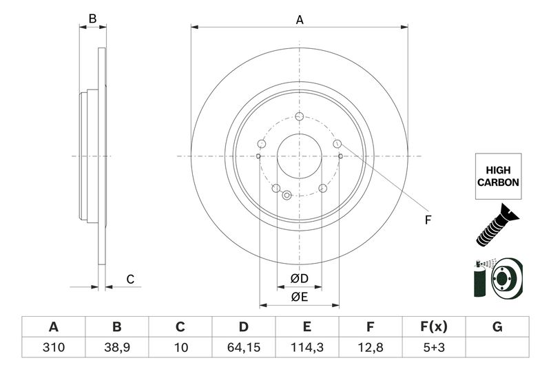 BOSCH 0 986 479 H57 Brake Disc