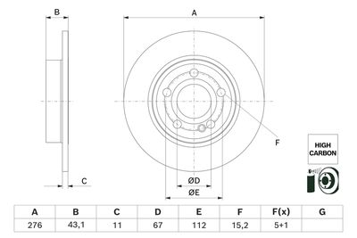 Brake Disc BOSCH 0 986 479 H60