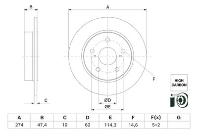Brake Disc BOSCH 0 986 479 H62