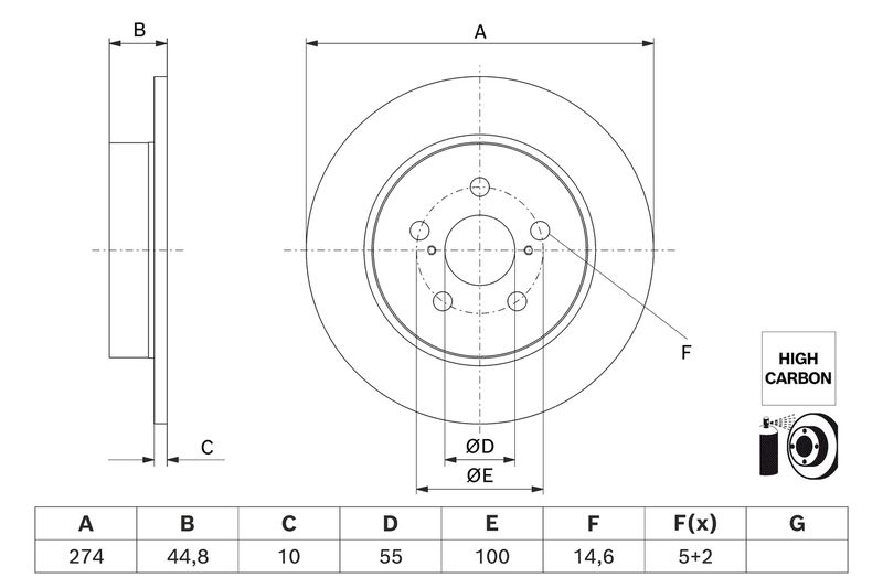 BOSCH 0 986 479 H63 Brake Disc