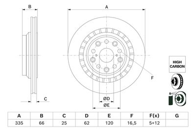 Brake Disc BOSCH 0 986 479 H64