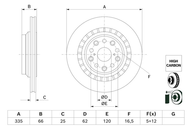 BOSCH 0 986 479 H65 Brake Disc