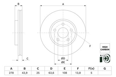 Brake Disc BOSCH 0 986 479 H66