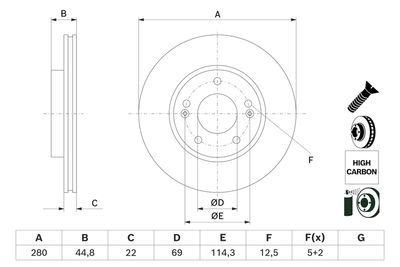 Brake Disc BOSCH 0 986 479 H67