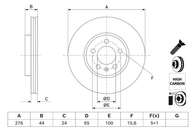 BOSCH 0 986 479 H71 Brake Disc
