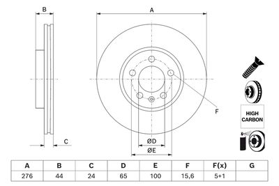 Brake Disc BOSCH 0 986 479 H71