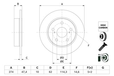 Brake Disc BOSCH 0 986 479 H73