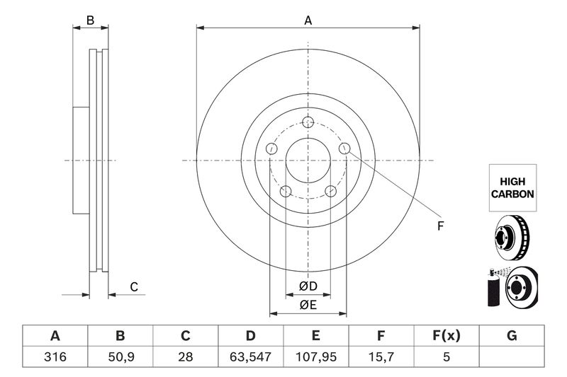BOSCH 0 986 479 J32 Brake Disc