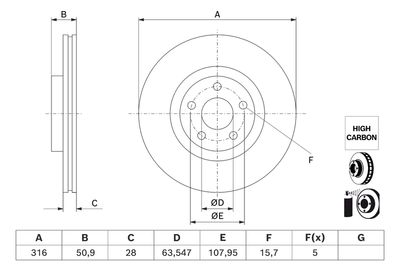 Brake Disc BOSCH 0 986 479 J32