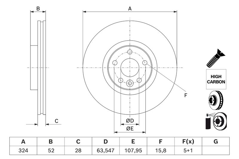 BOSCH 0 986 479 J41 Brake Disc
