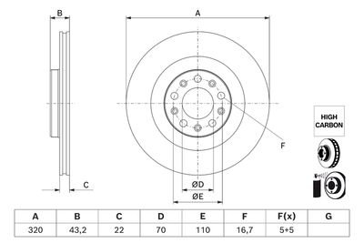 Brake Disc BOSCH 0 986 479 J43