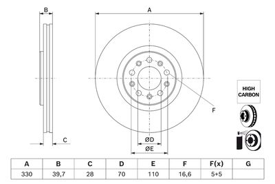 Brake Disc BOSCH 0 986 479 J44
