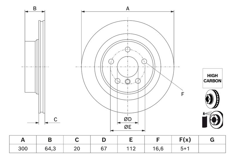 BOSCH 0 986 479 J70 Brake Disc