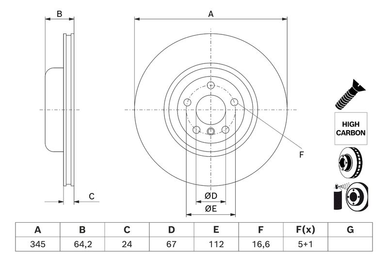 BOSCH 0 986 479 J71 Brake Disc